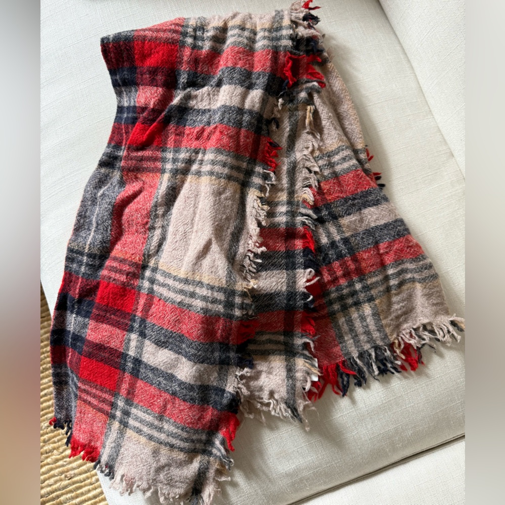 Madewell Plaid Fringe Scarf